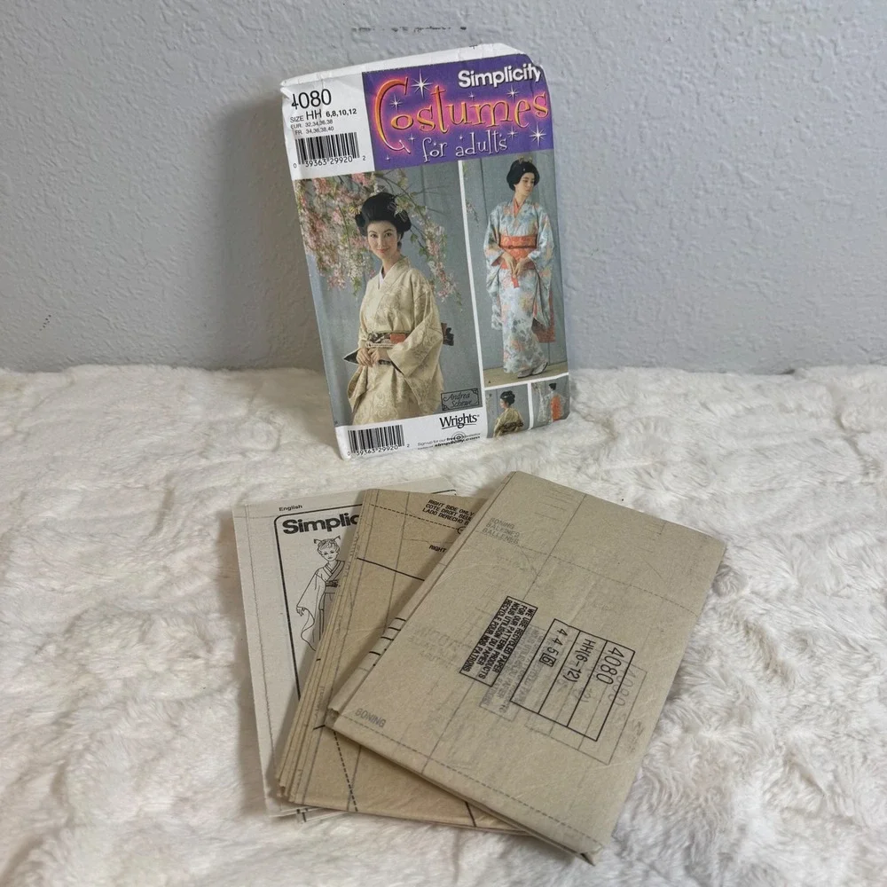 Simplicity 4080 Kimono Sewing Pattern Andrea Schewe Adult Costume Size 6-12 HH